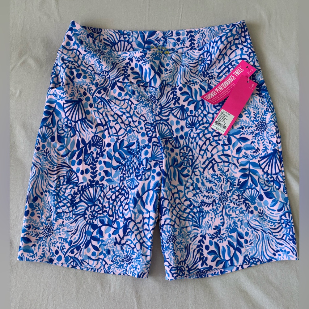 Blue and Pink Patterned Shorts